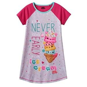 NWT Girls Num Noms Scented "It's Never Too Early For Ice Cream" Nightgown Size 6